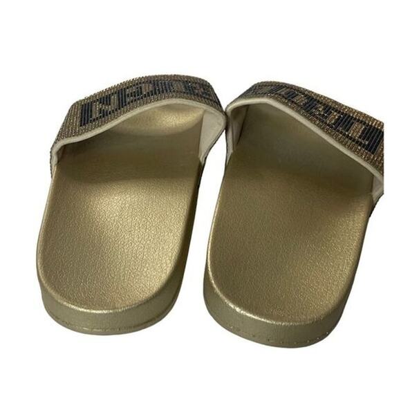 True‎ Religion Womens Rhinestone Jasmin Bling Logo Slides Slip On Sandals Size 9 - Picture 6 of 7